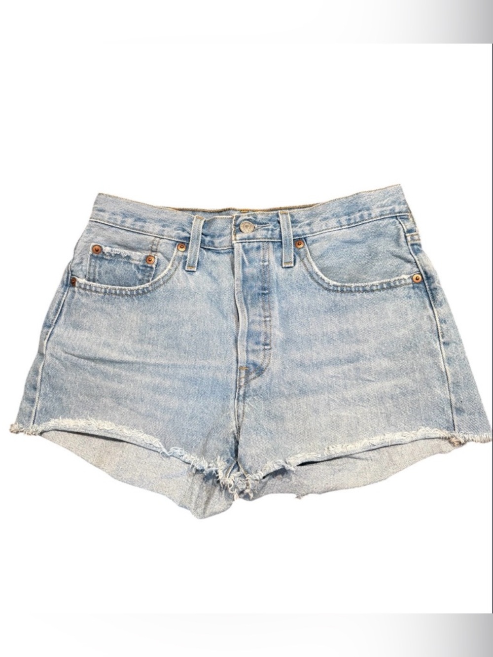 Levi's Light Blue Denim High-Rise Jean Shorts
